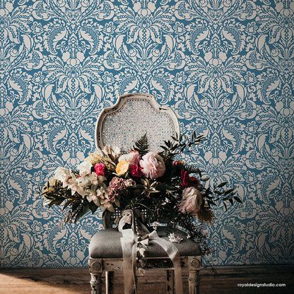 Isadora Damask Wall Stencil
