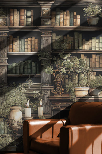 Antique Green Library Elegance