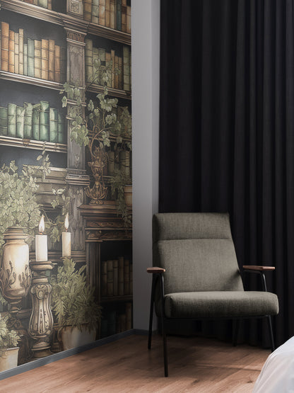 Antique Green Library Elegance