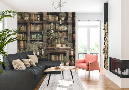 Antique Green Library Elegance