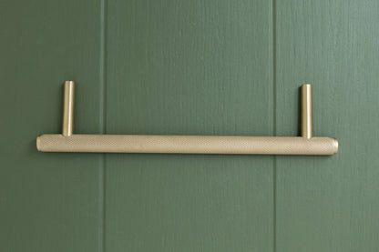 Apidae Solid Brass Knurled Pull Handles & Knobs - Satin Bras