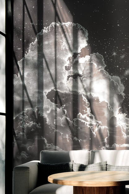 Ethereal Clouds Under Starlit Skies