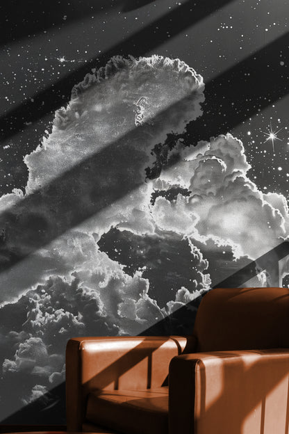 Ethereal Clouds Under Starlit Skies