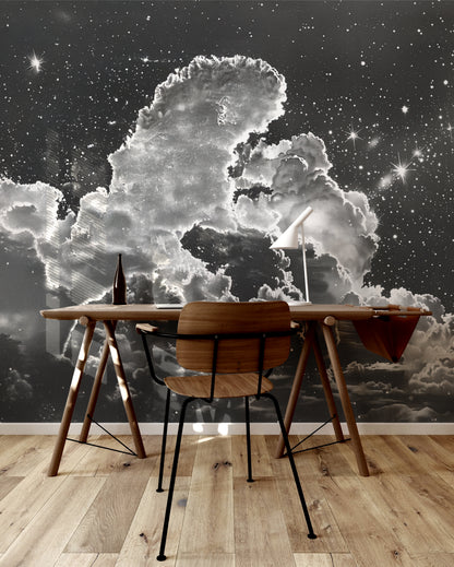Ethereal Clouds Under Starlit Skies