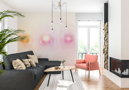 Radiant Petal Glow Sprites pink ethereal floral removable wallpaper