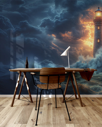 Stormlit Lighthouse Haven