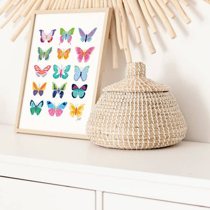 Colorful Butterflies Collage - Art Print