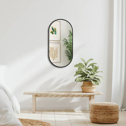 Oval Mirror - Aluminum Framed Oval Mirror For Bathroom