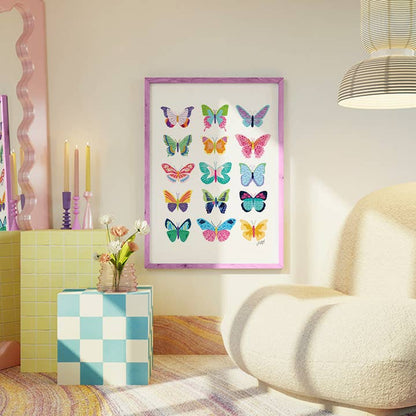 Colorful Butterflies Collage - Art Print