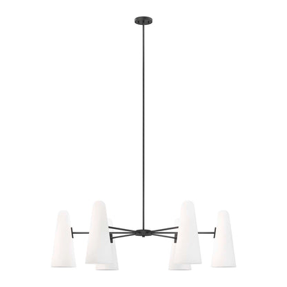 Frosted Coal Stellar 6-Light Chandelier black and frosted glass modern fixture