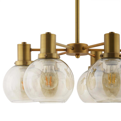 Echo Radiance Amber Glass & Brass Chandelier
