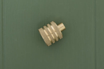 Apidae Solid Brass Knurled Pull Handles & Knobs - Satin Bras