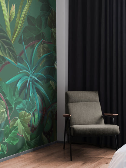 Dark Jungle with Butterflies