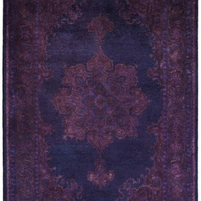 3x5, 5x8 and 8x11 Blue and Purple Plum Handmade Overdyed Rug