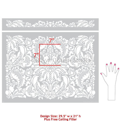 Isadora Damask Wall Stencil