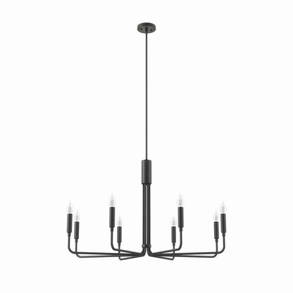 Midnight Revival 8-Light Chandelier in matte black modern finish