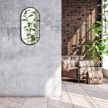 Oval Mirror - Aluminum Framed Oval Mirror For Bathroom