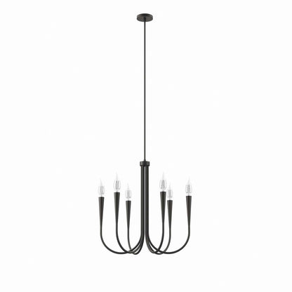 Obsidian Arc 6-Light Chandelier matte black sculptural ceiling fixture