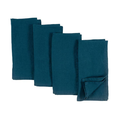 Verona 100% Stone Washed Linen Napkins-Set of 4, 20" X 20"