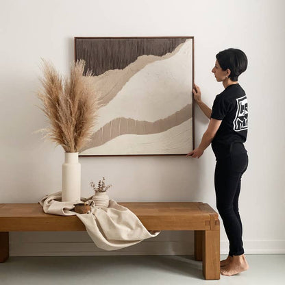 Very Large Abstract Framed Plaster Canvas