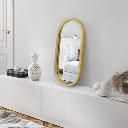 Oval Mirror - Aluminum Framed Oval Mirror For Bathroom