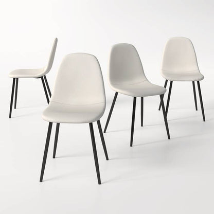 Fabric Dining Chairs-Beige/Grey