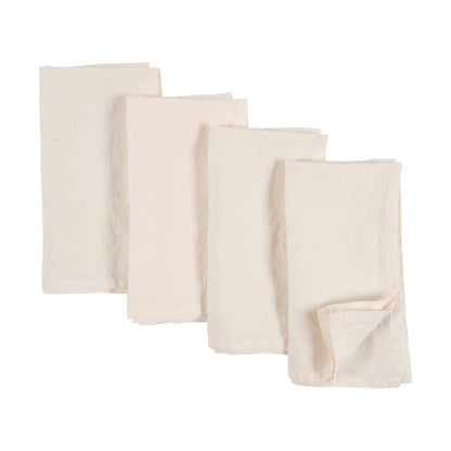 Verona 100% Stone Washed Linen Napkins-Set of 4, 20" X 20"