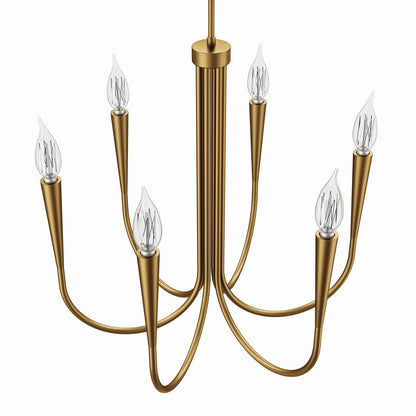 Satin Brass Arc 6-Light Chandelier