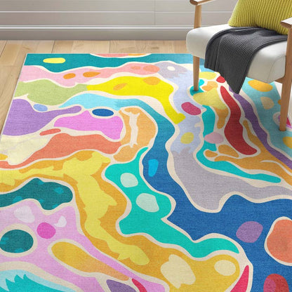 Crayola Modern Whimsy Waves Color Mix Multi-Color Area Rug By Well Woven