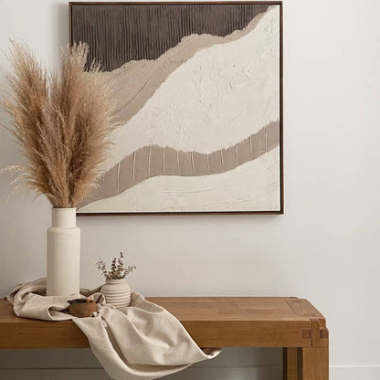 Very Large Abstract Framed Plaster Canvas