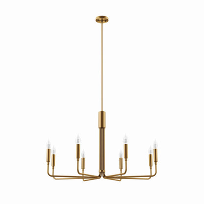Satin Brass Revival 8-Light Chandelier warm gold modern ceiling fixture