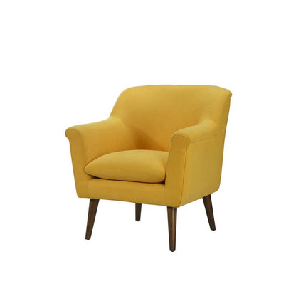 Green's Yellow Woven Fabric Armchair
