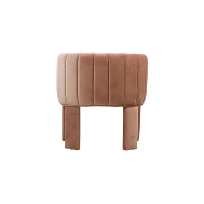 Olivia Channel Tufted Dining Armchair in Blush