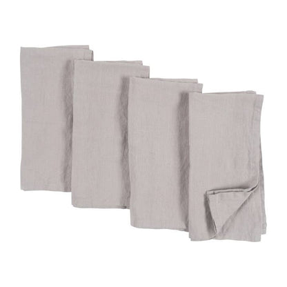 Verona 100% Stone Washed Linen Napkins-Set of 4, 20" X 20"