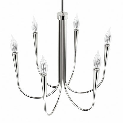 Polished Nickel Arc 6-Light Chandelier