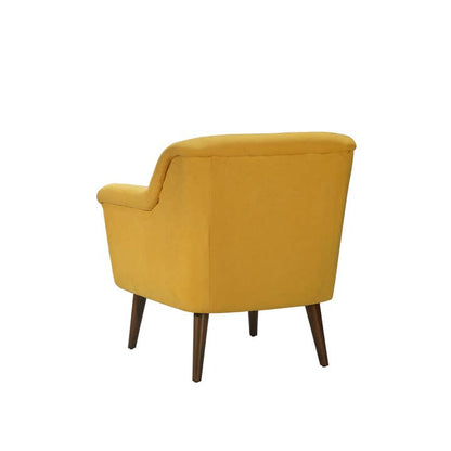 Green's Yellow Woven Fabric Armchair
