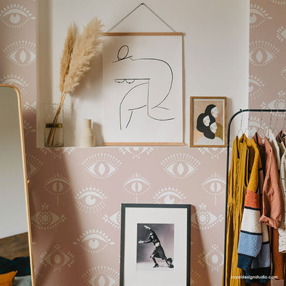 Protective Eyes Wall Stencil