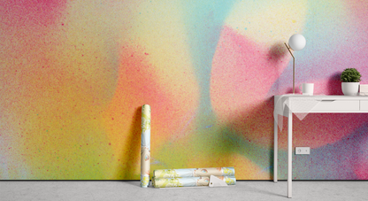 Pastel Sunrise Bliss yellow pink blue gradient removable wallpaper mural